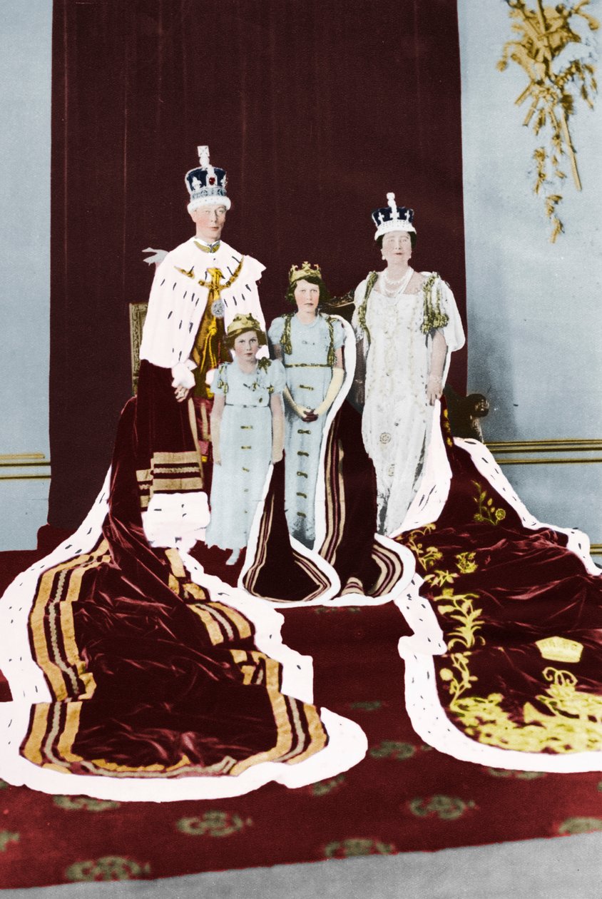 Kung George VI och drottning Elizabeth på deras kröningsdag 1937 av Unbekannt