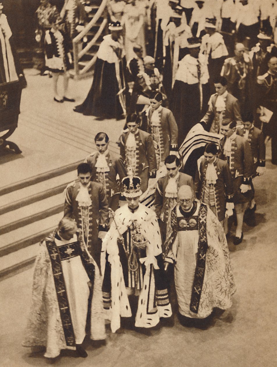 Kung George VI lämnar klostret den 12 maj 1937 av Unbekannt