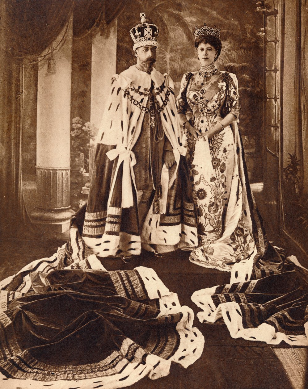 Kung George V och drottning Mary kröntes och kläddes för Delhi Durbar, 1911 1935. av Unbekannt