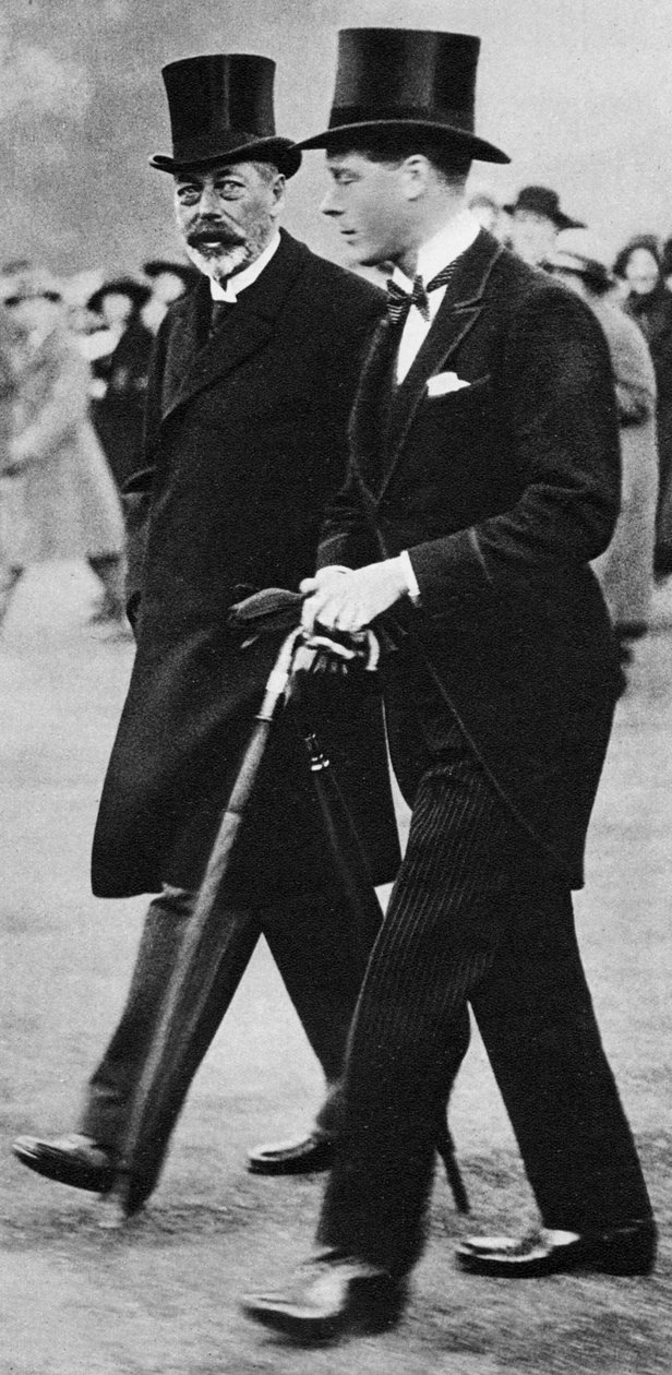 Kung George V och hans son, prins Edward, hertig av Windsor, 1930-talet av Unbekannt
