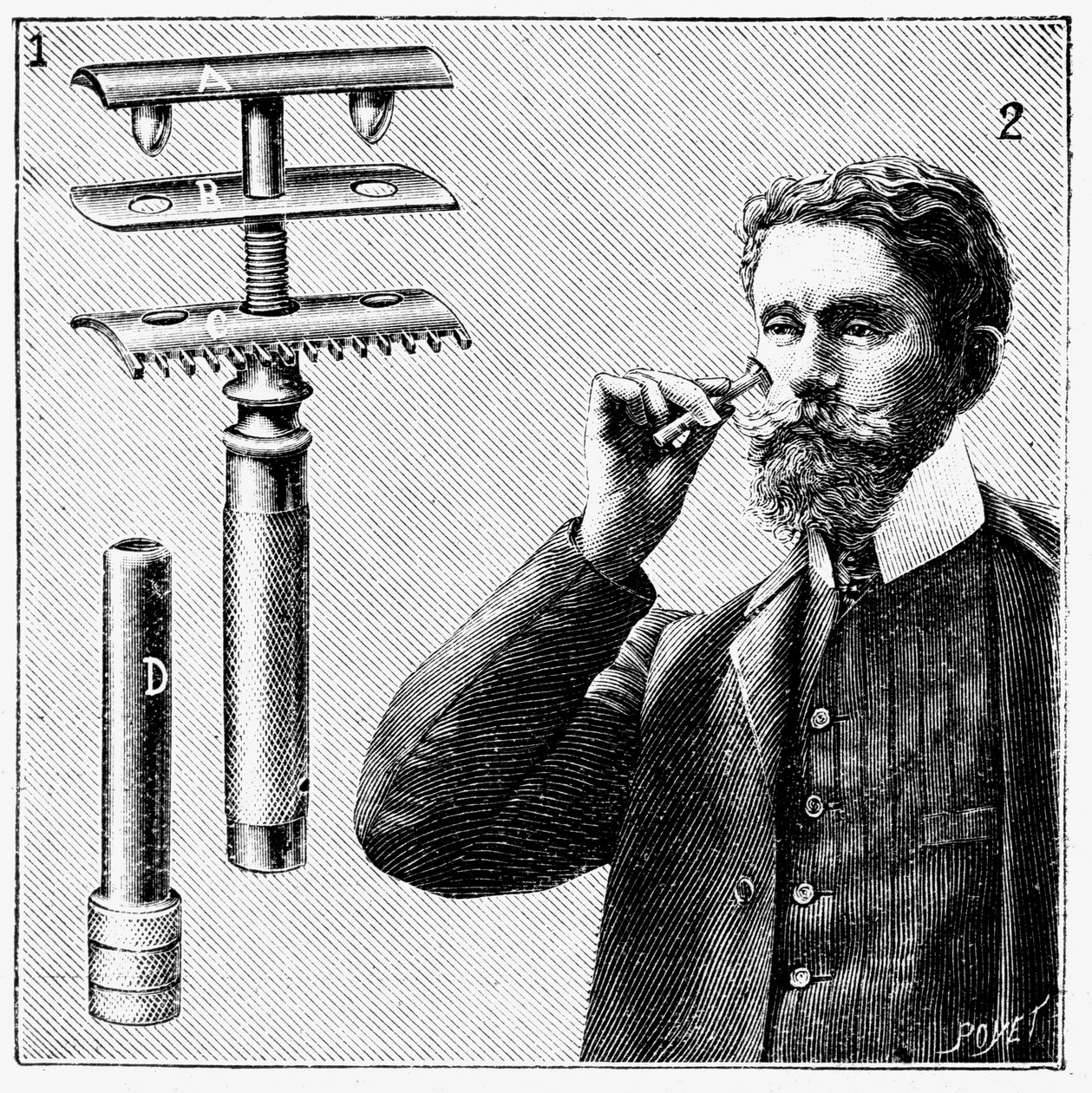 King Gillette rakhyvel med utbytbart blad, 1905 av Unbekannt