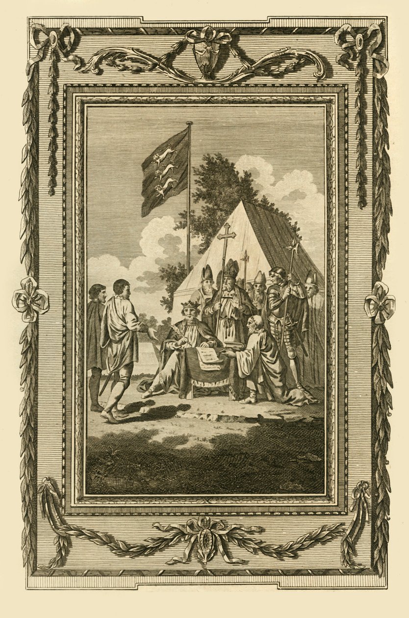 Kung John undertecknade Magna Charta, 5 juni 1215, 1783. av Unbekannt