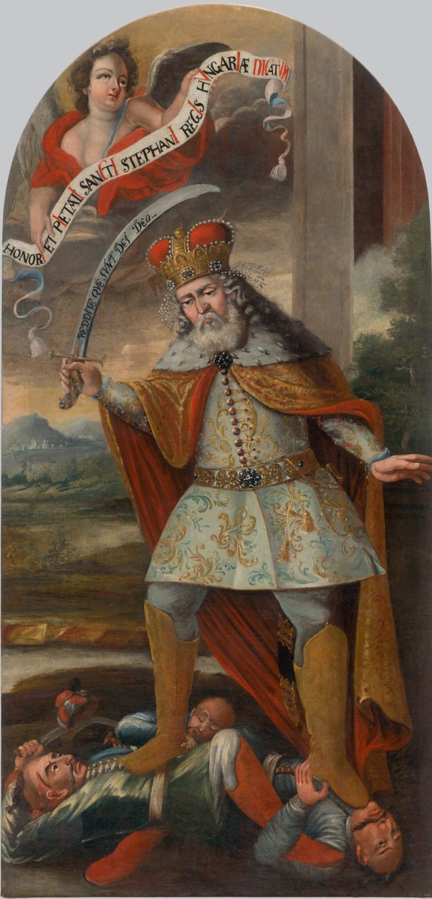 Kung Saint Stephen i striden med turkarna, ca. 1718-1719. av Unbekannt