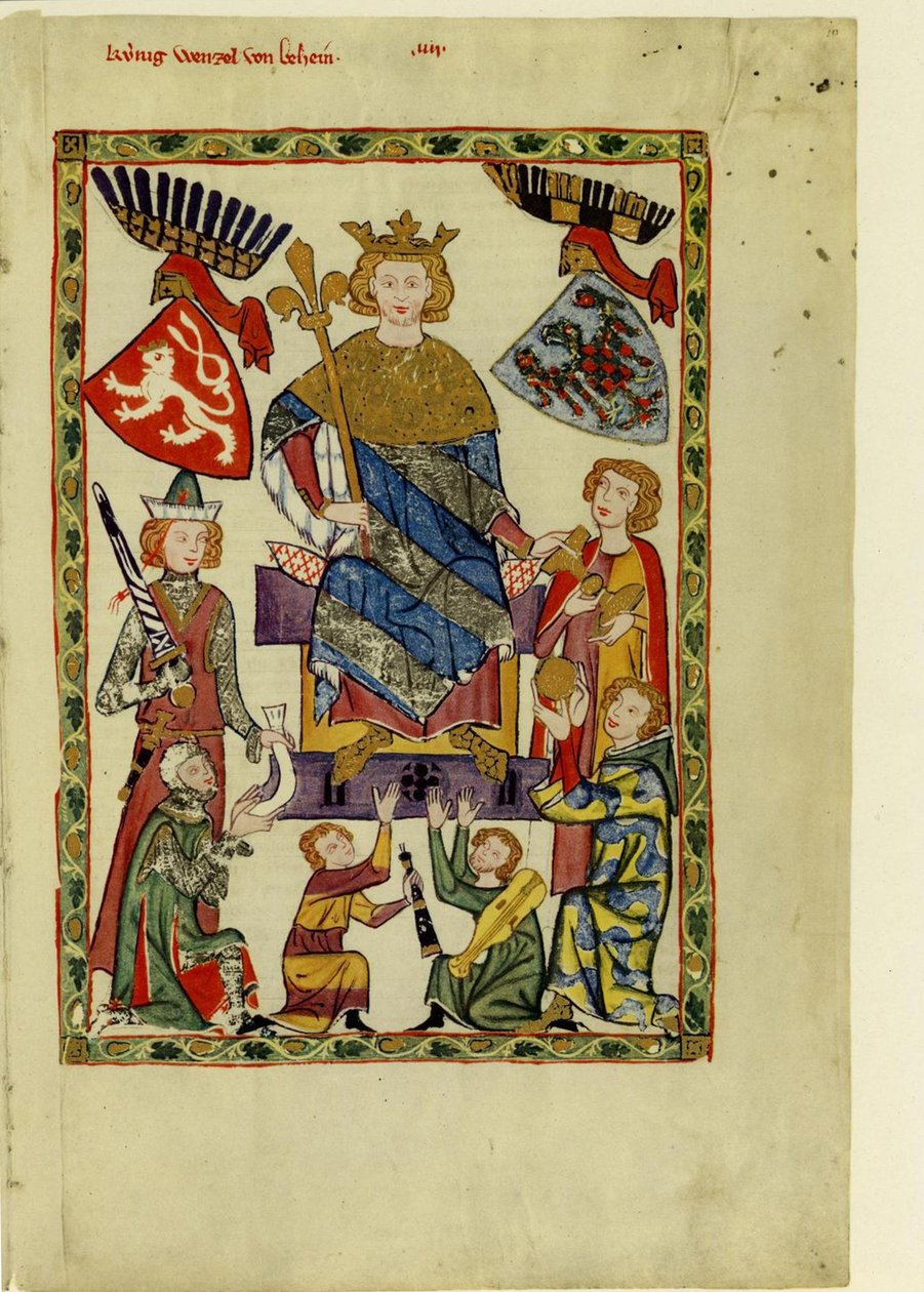 Kung Wenceslaus II av Böhmen från Codex Manesse, mellan 1305 och 1340 av Unbekannt
