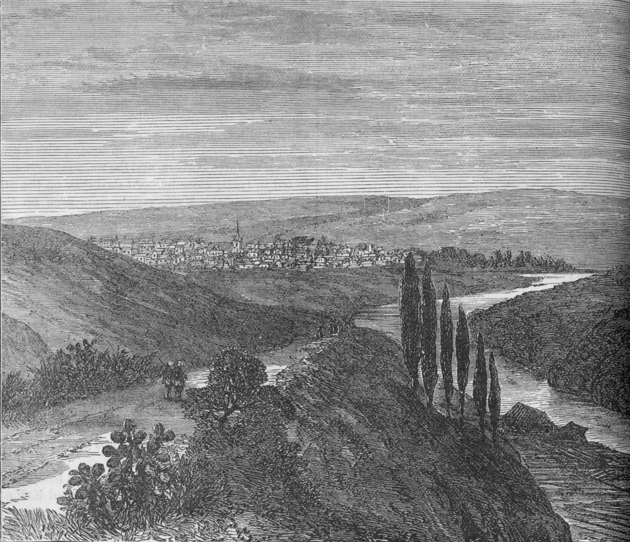 King Williams Town, från nära akvedukten, c1880 av Unbekannt