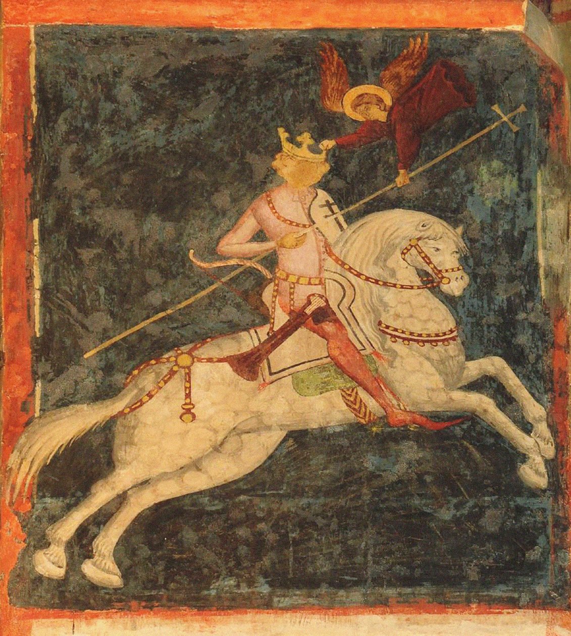 kung Wladyslaw II. Jagiello. Fresk i treenighetskapellet i Lublin, tidigt 1400-tal av Unbekannt