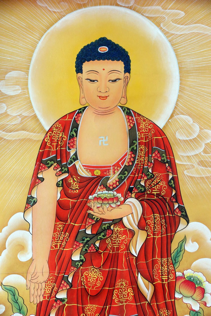 Kong Meng San Phor Kark See-klostret. Shakyamuni Buddha-målning, 20160819, Singapore, Singapore av Unbekannt