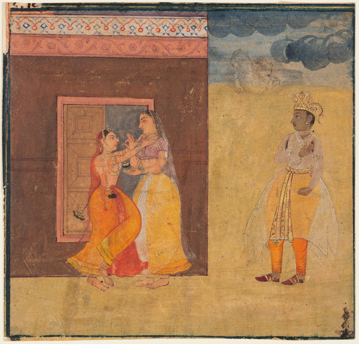 Krishna Abhisarika Nayaka, från det Rasikapriya-manuskriptet, ca. ೧೬೧೫- ೨೫. av Unbekannt
