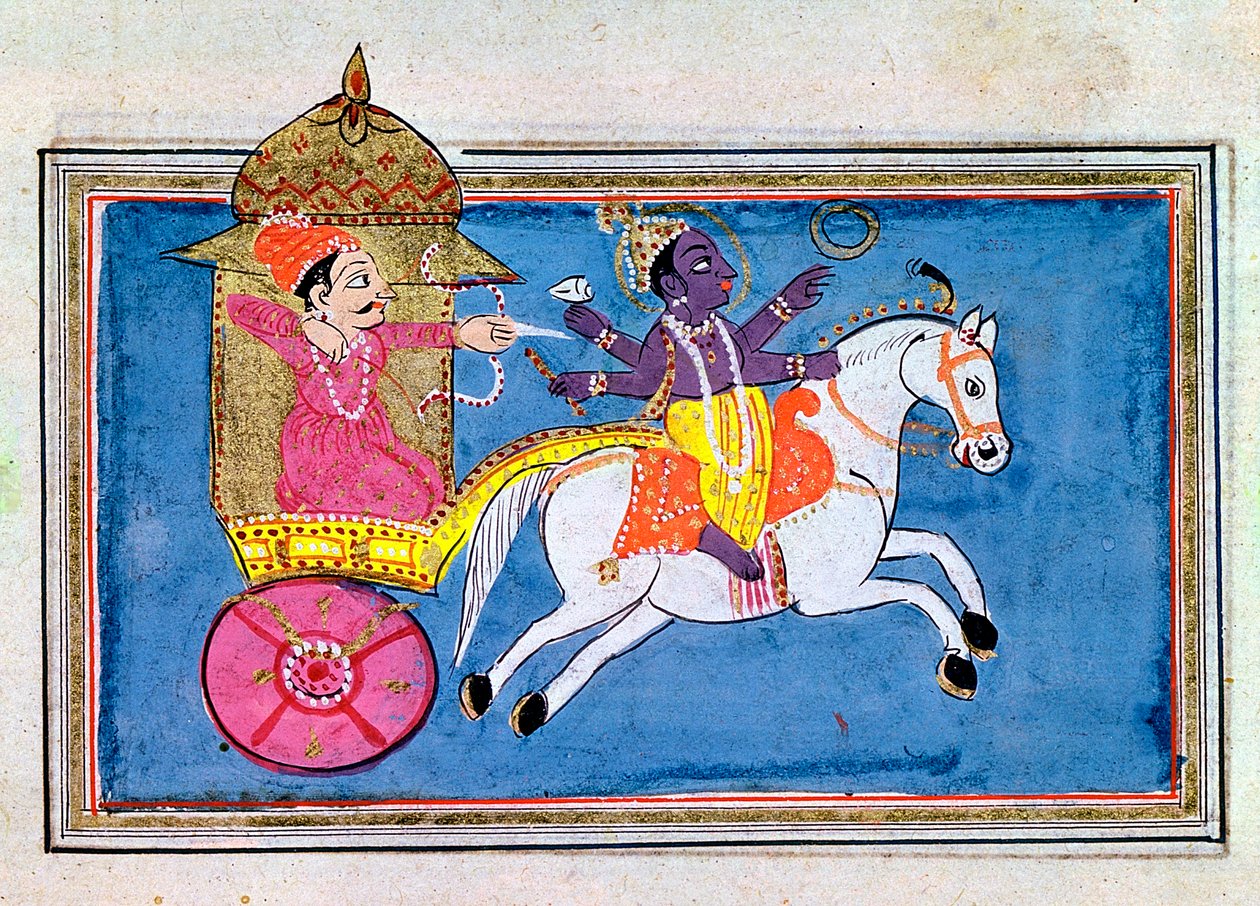 Krishna, hinduisk gudom, en avatar av Vishnu, 1600-talet av Unbekannt