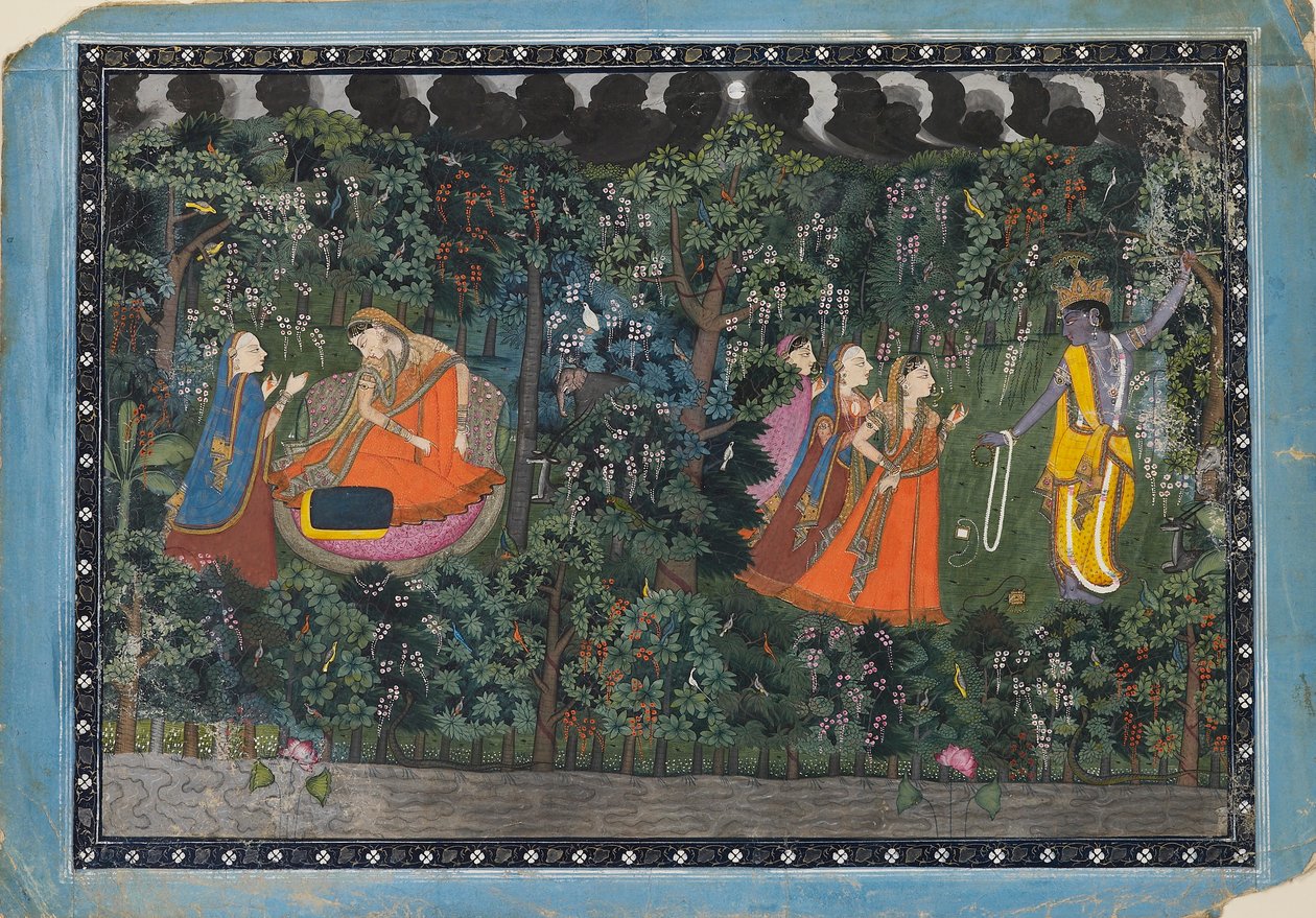 Krishna och Radha, c1850 av Unbekannt
