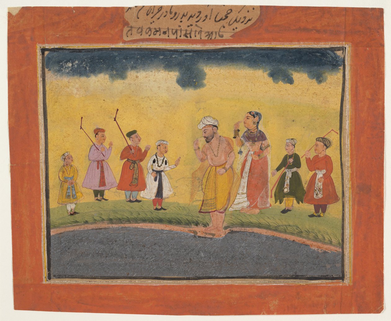 Krishnas föräldrar söker efter honom, ca. 1615. av Unbekannt