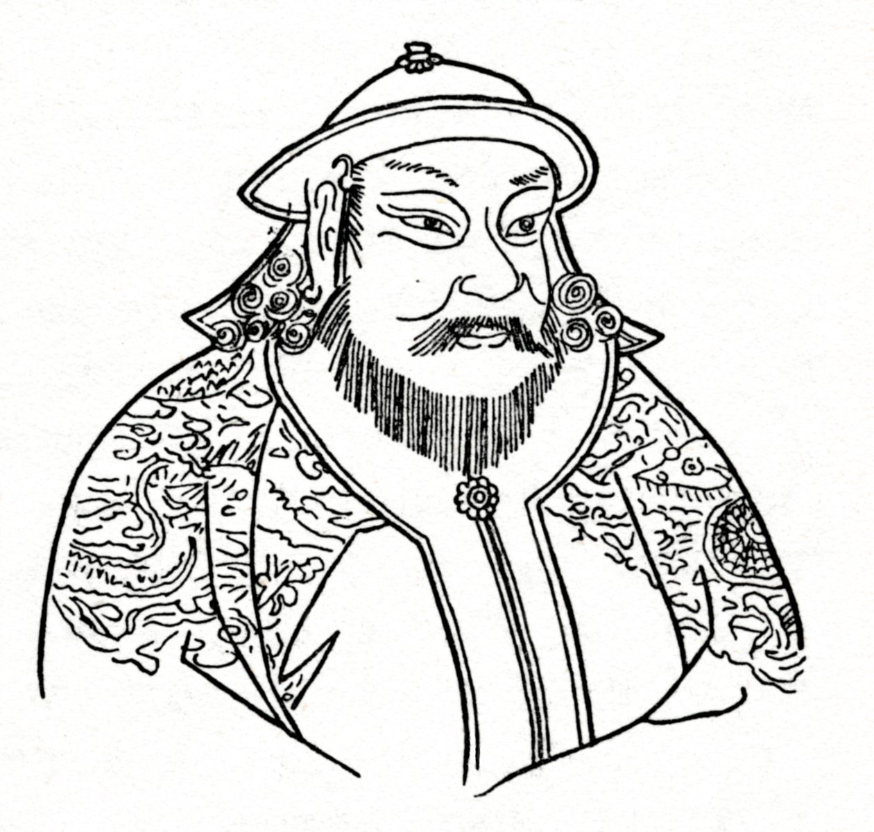 Kublai Khan 1215-1294 av det mongoliska imperiet och grundare av Yuan-dynastin, 1912 av Unbekannt
