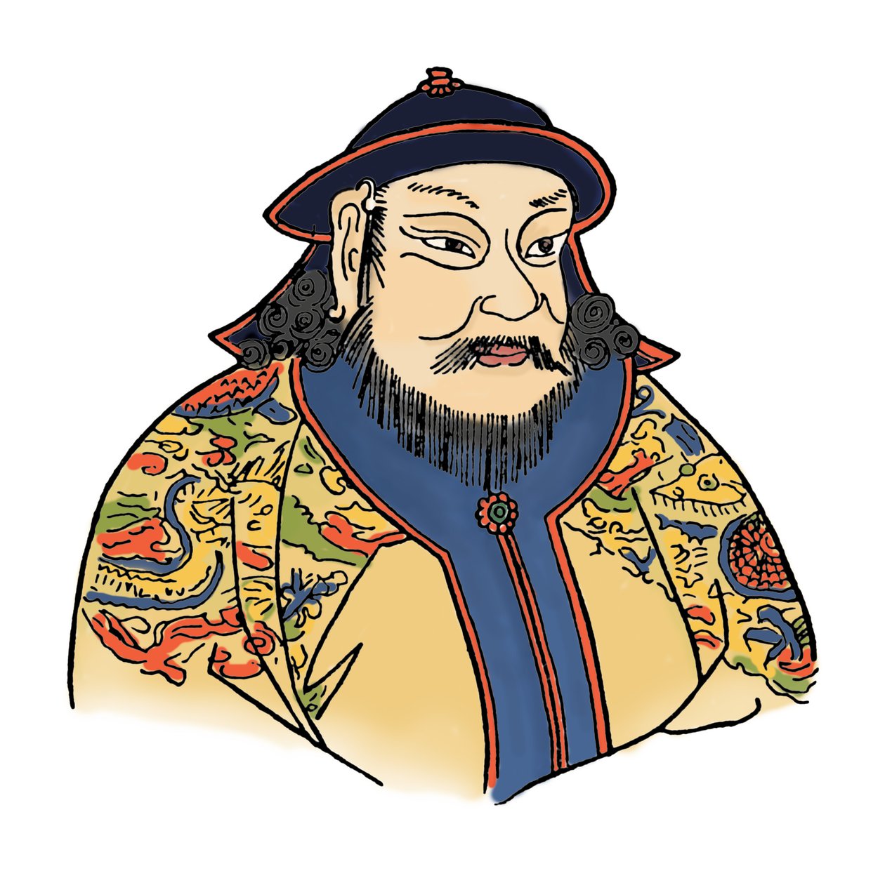 Kublai Khan 1215-1294 av det mongoliska imperiet och grundare av Yuan-dynastin, 1912 av Unbekannt