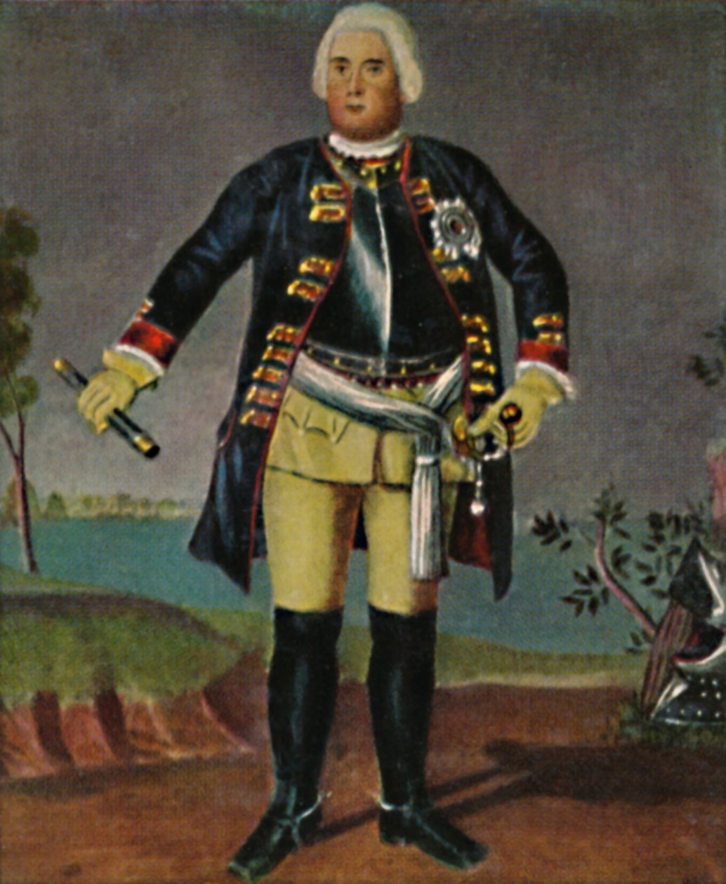 Kung Friedrich Wilhelm I. v. Preussen 1688-1740. - Gravyr efter målningen av Weidemann, 1934. av Unbekannt