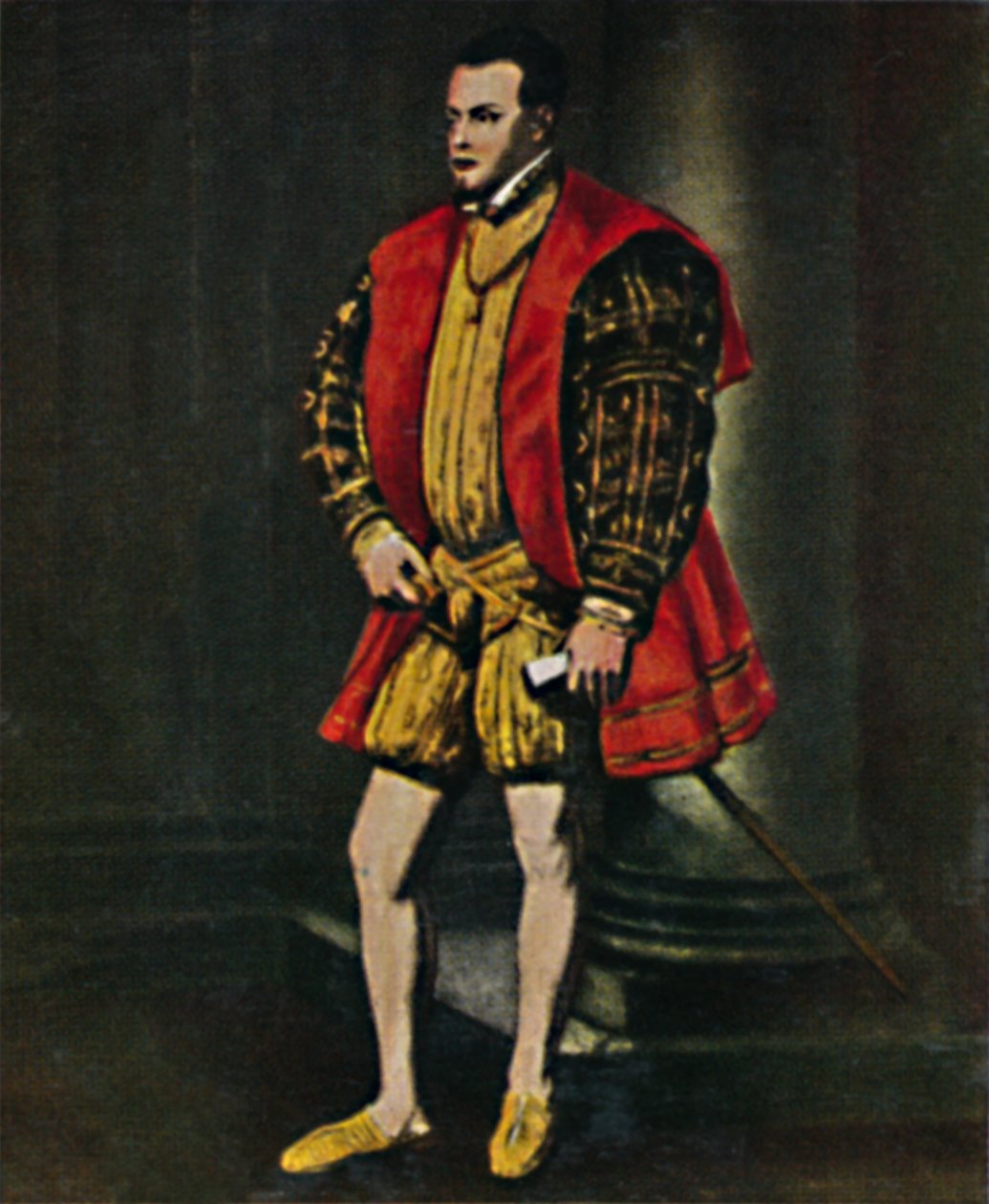 Kung Filip II av Spanien 1527-1598. - Målning av Titian, 1934. av Unbekannt