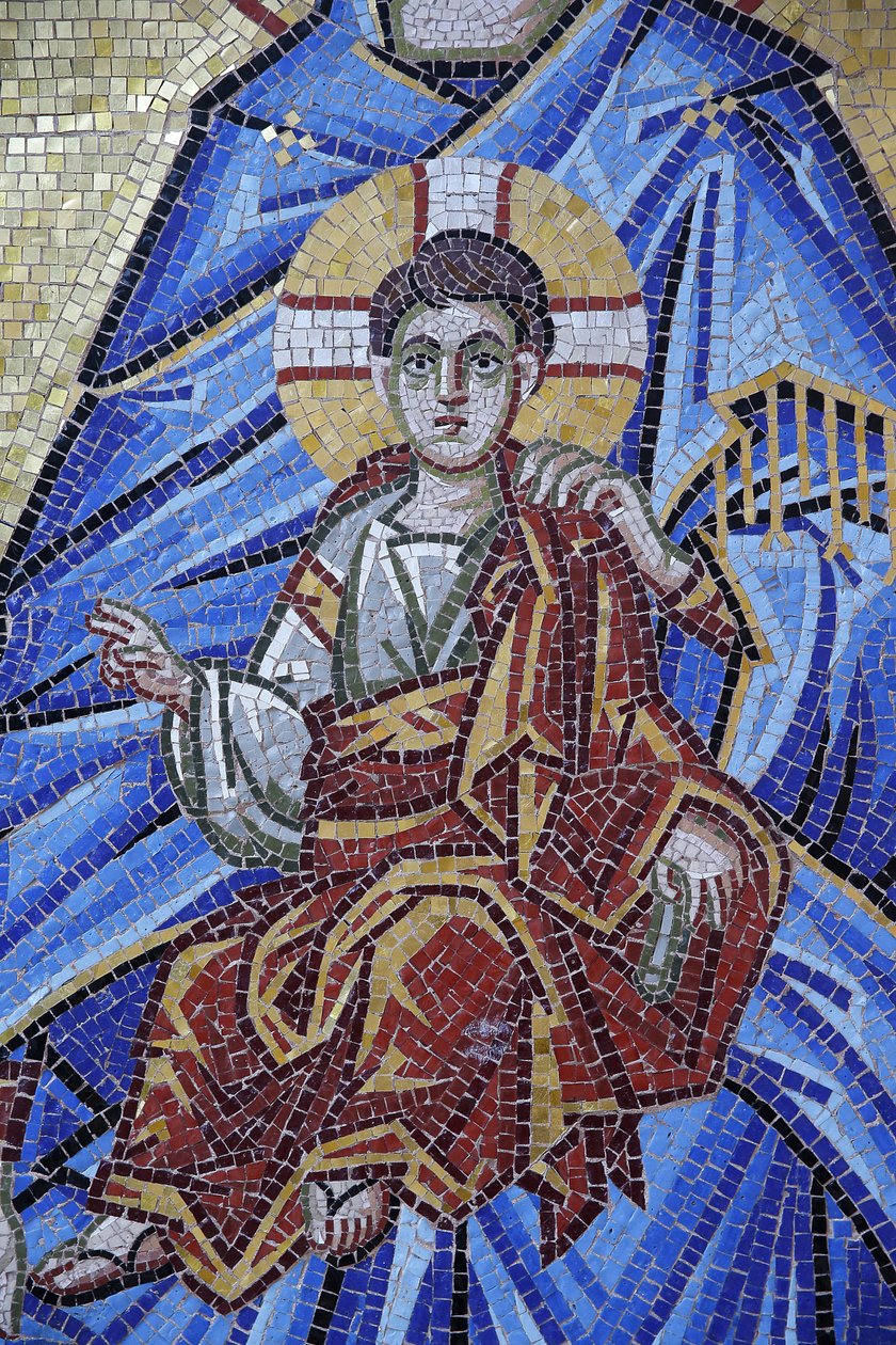 Kykkos kloster, Cypern. Mosaikdetalj. Jesus som ett barn, 20150510, Pedoulas, Cypern av Unbekannt