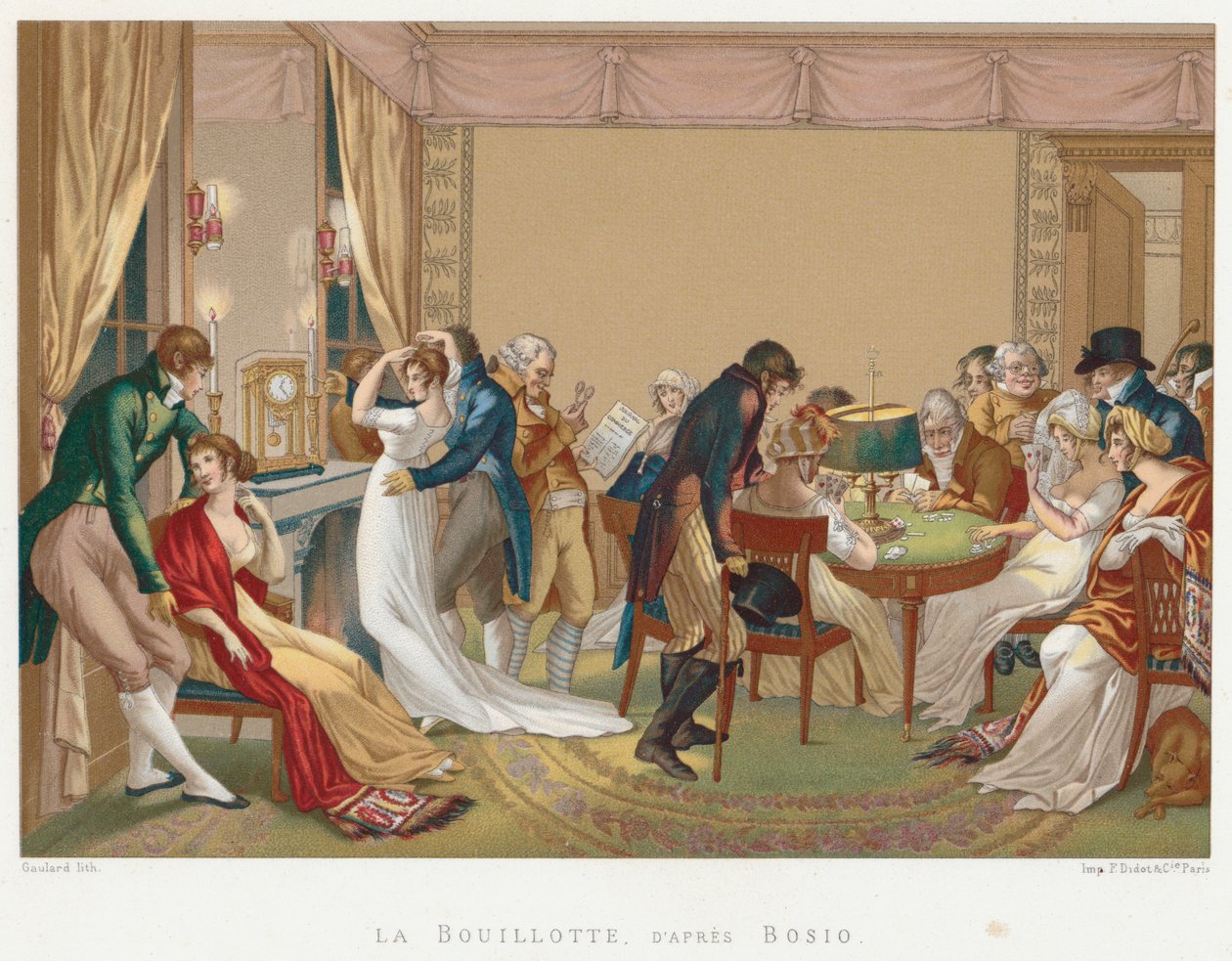 Mina damer och herrar spelar La Bouillotte, Frankrike, c1804-1814 av Unbekannt