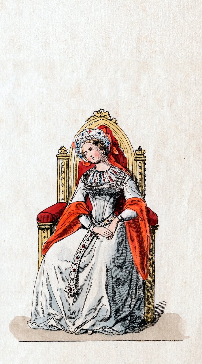 Dam i väntan, kostymdesign för Shakespeares pjäs, Henry VIII, 1800-talet av Unbekannt
