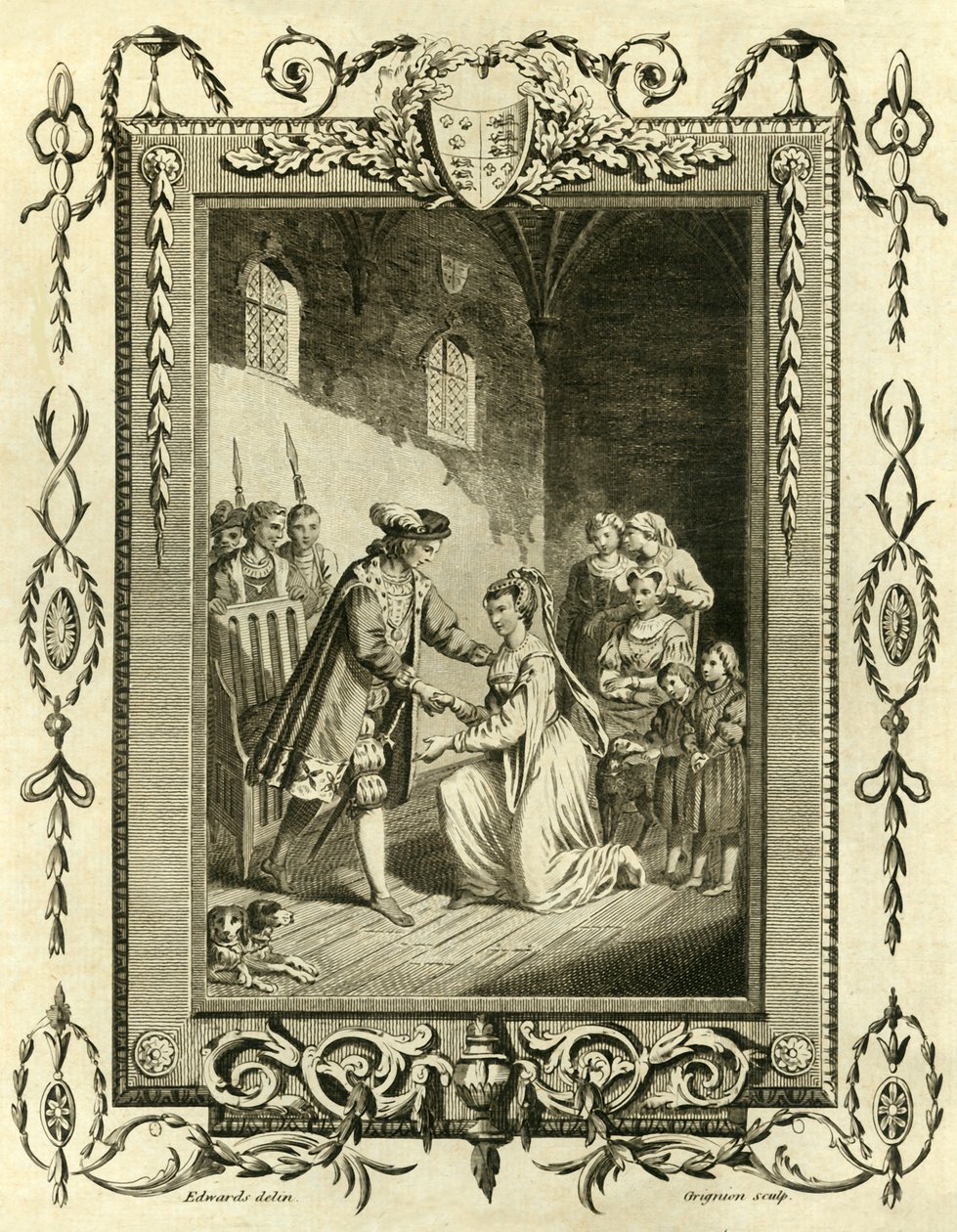 Lady Elizabeth Gray vädjar till Edward IV för att återställa hennes land, 1461, 1783. av Unbekannt