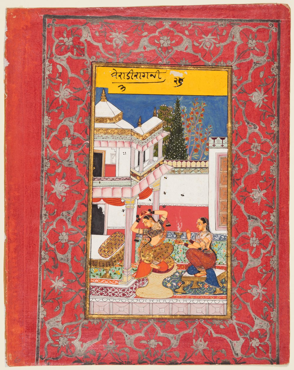 Lady längtar efter sin älskare, Varari Ragini från Dipak, från en Ragamala, 1650-60. av Unbekannt