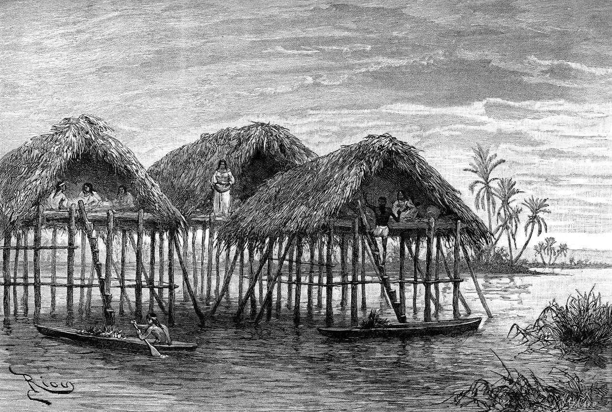 Lake bostäder i Santa Rosa, nära Maracaibo, Venezuela, 1895 av Unbekannt