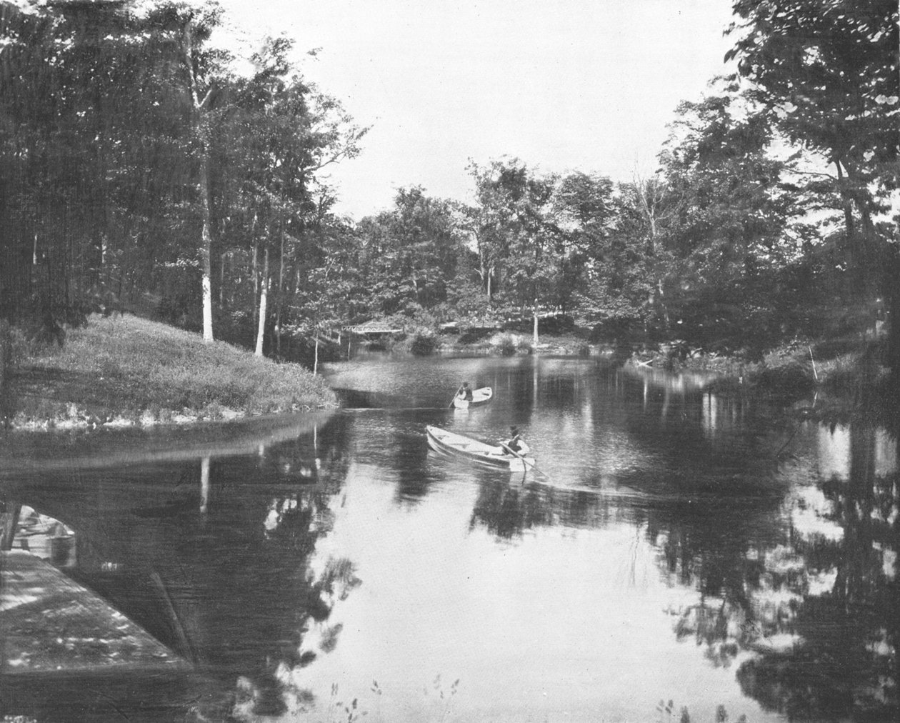 Lakelet på tomten till Soldiers Home, Milwaukee, Wisconsin, USA, c1900. av Unbekannt