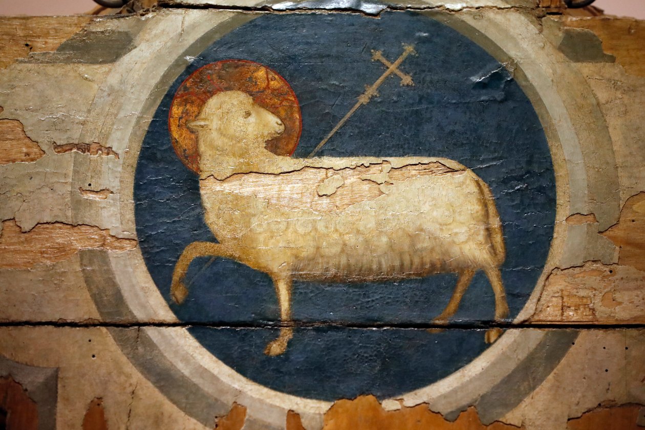 Guds lamm målad av Giotto. 1300-talet. Padua. Italien. (Foto) av Unbekannt