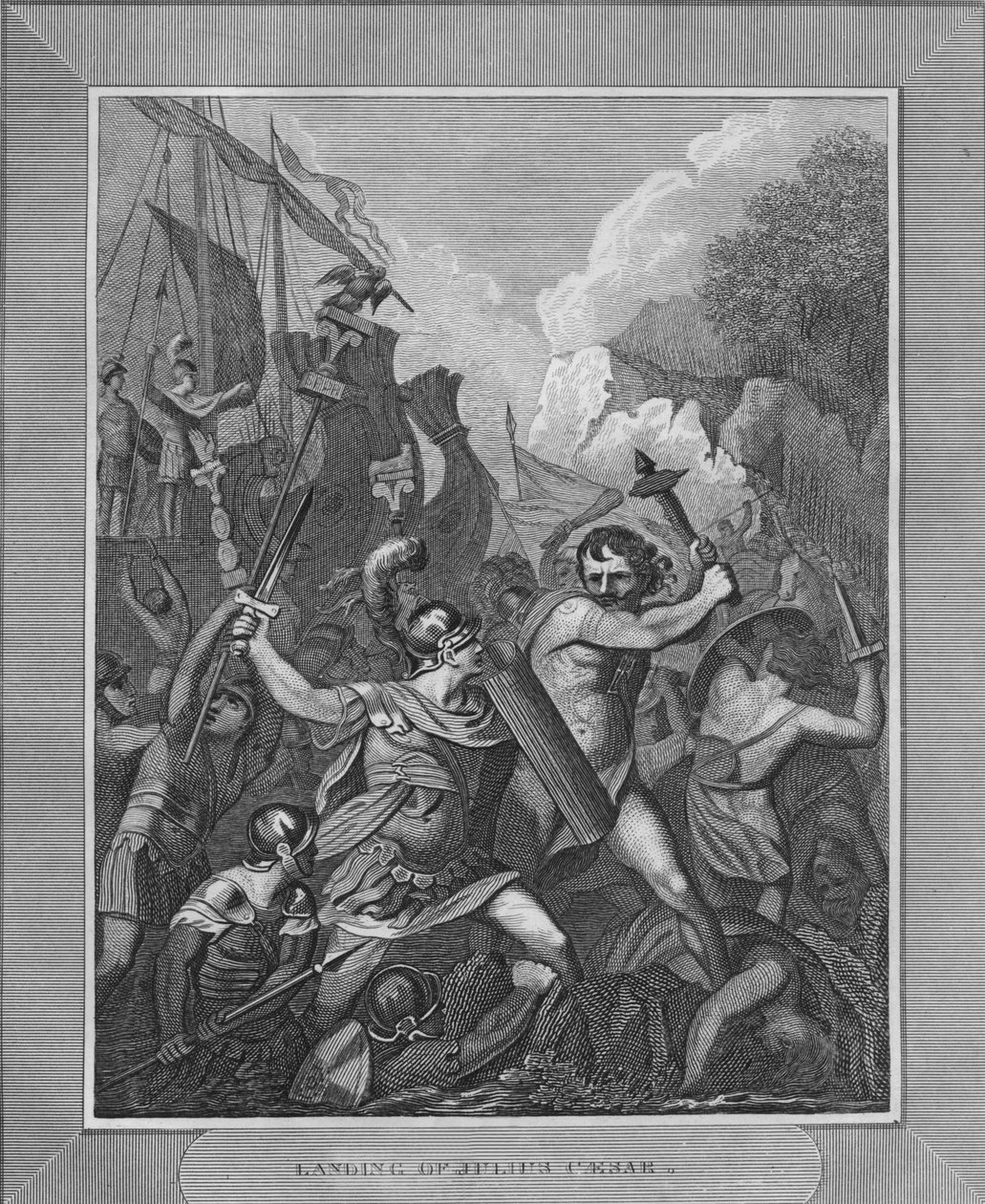 Julius Caesars landstigning, 1838 av Unbekannt