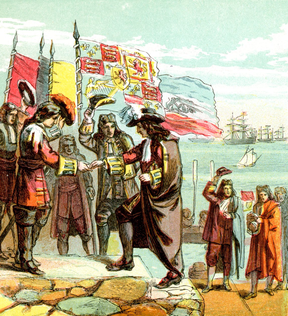 Landstigning av William Orange, 1688 c1850-talet av Unbekannt