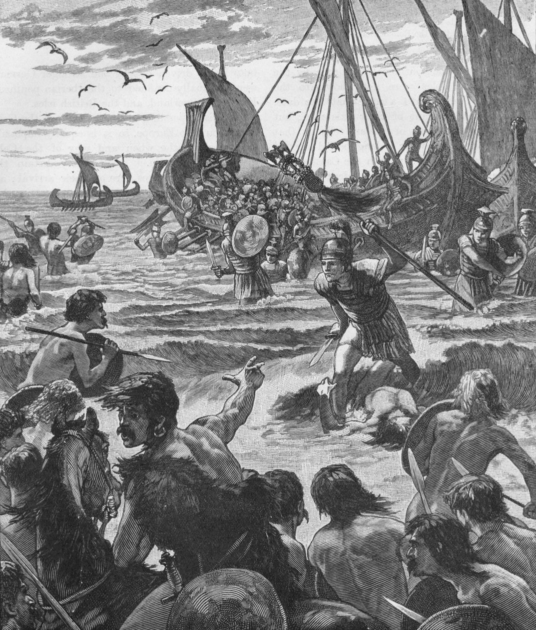 Romarnas landstigning på Kents kust, 43 1905 av Unbekannt