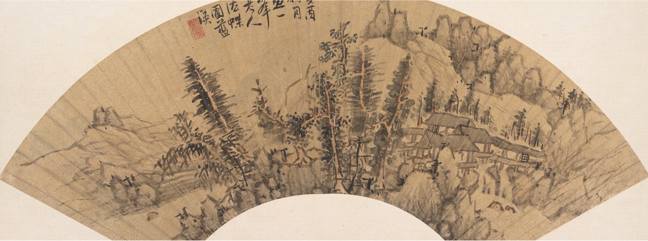 Landskap i stil med Huang Gongwang, 1600-talet eller senare, falskt datum 1633. av Unbekannt