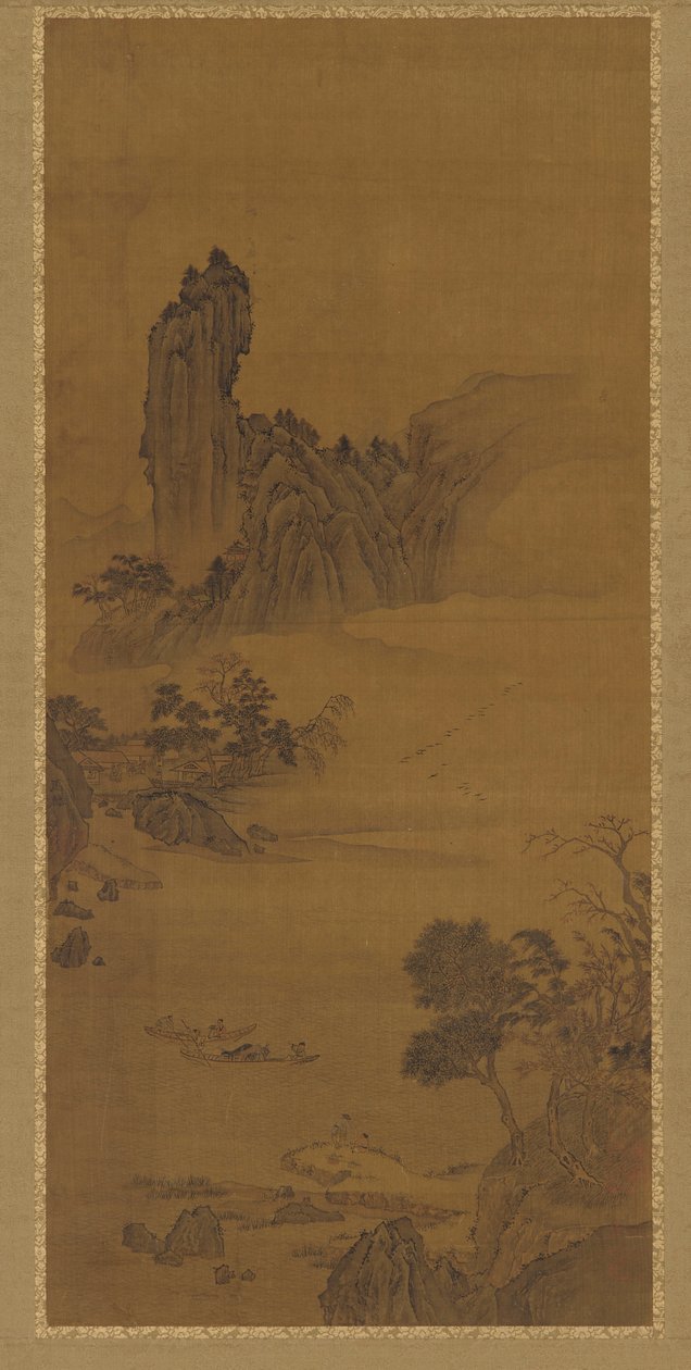 Landskap med färjor, Qingdynastin, 1700-tal. av Unbekannt