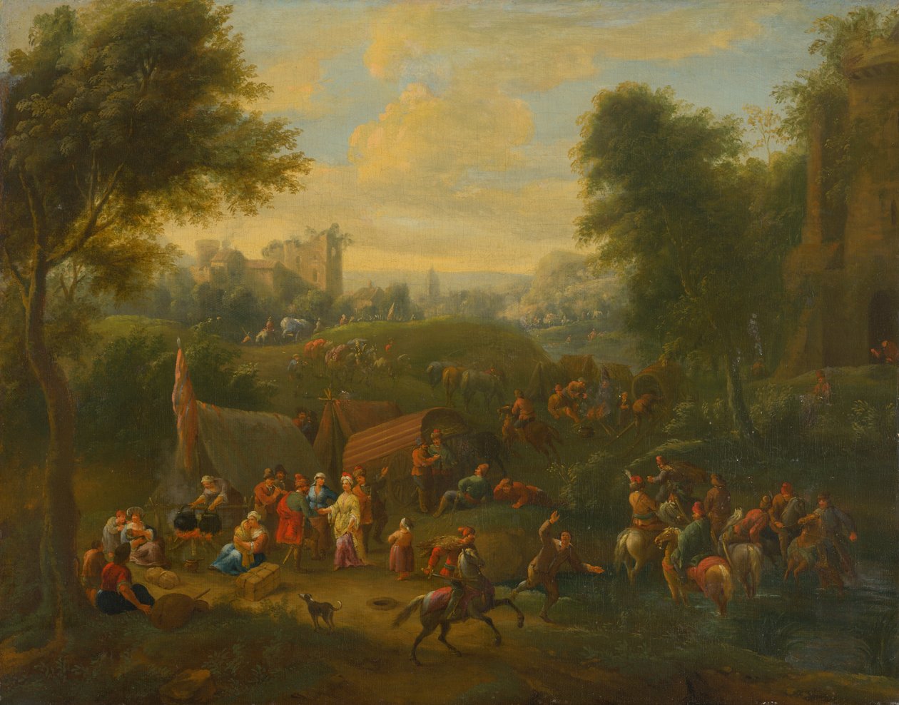 Landscape with Figural Staffage av Unbekannt