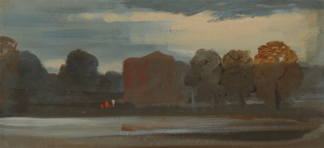Landskap med sjö, 1828 till 1829. av Unbekannt