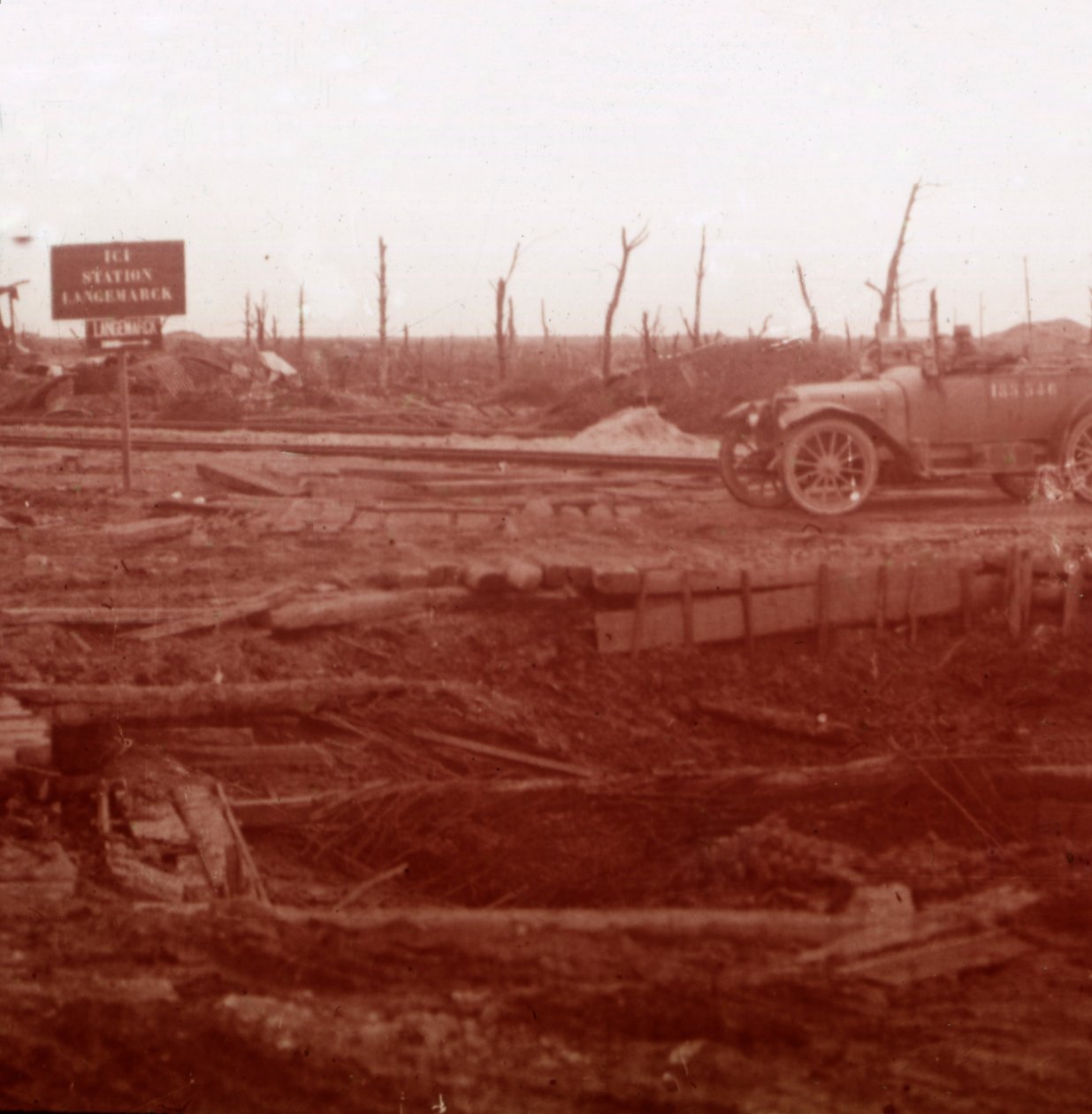 Langemarck station, Flandern, Belgien, c1914-c1918 av Unbekannt