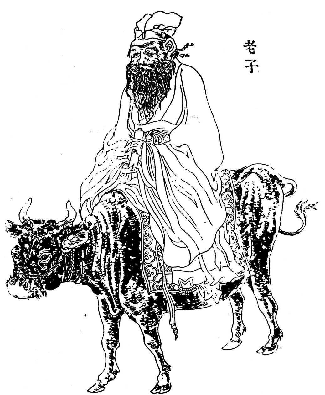 Lao-Tzu, forntida kinesisk filosof och inspiration av taoismen, sent 1800-tal av Unbekannt