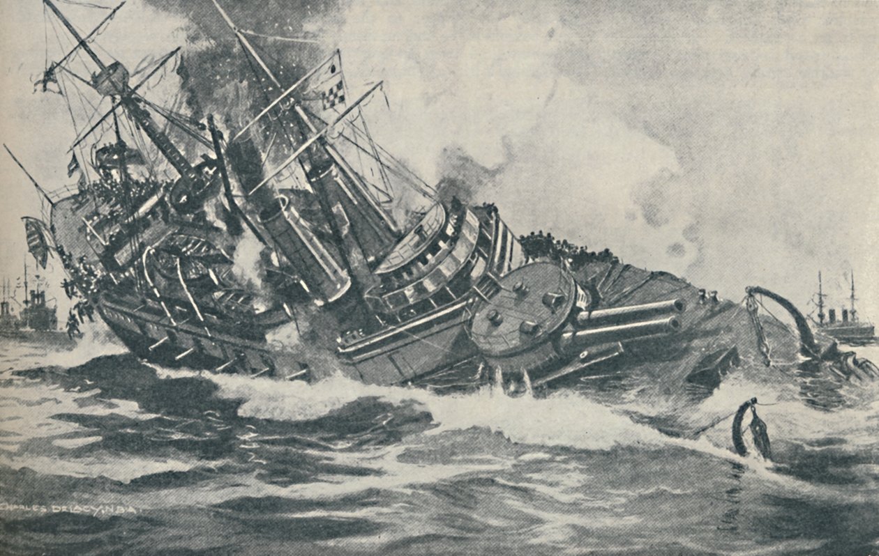Sista ögonblicken av det sjunkande slagskeppet HMS Victoria, 1893, 1937 av Unbekannt