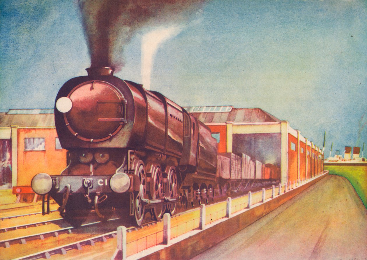 Senaste Austerity Freight Engine, S.R., vid Southampton Docks, 1940 av Unbekannt