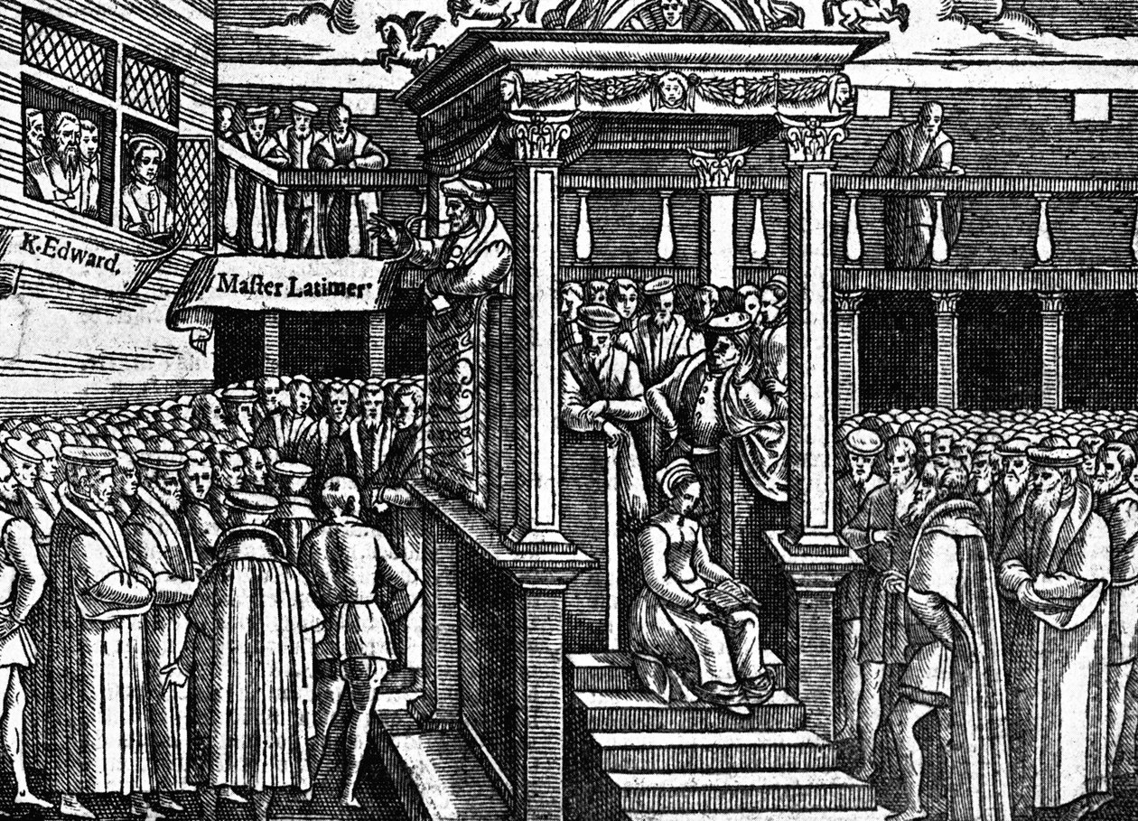 Latimar predikar inför kung Edward VI, c1550, c1902-1905 av Unbekannt