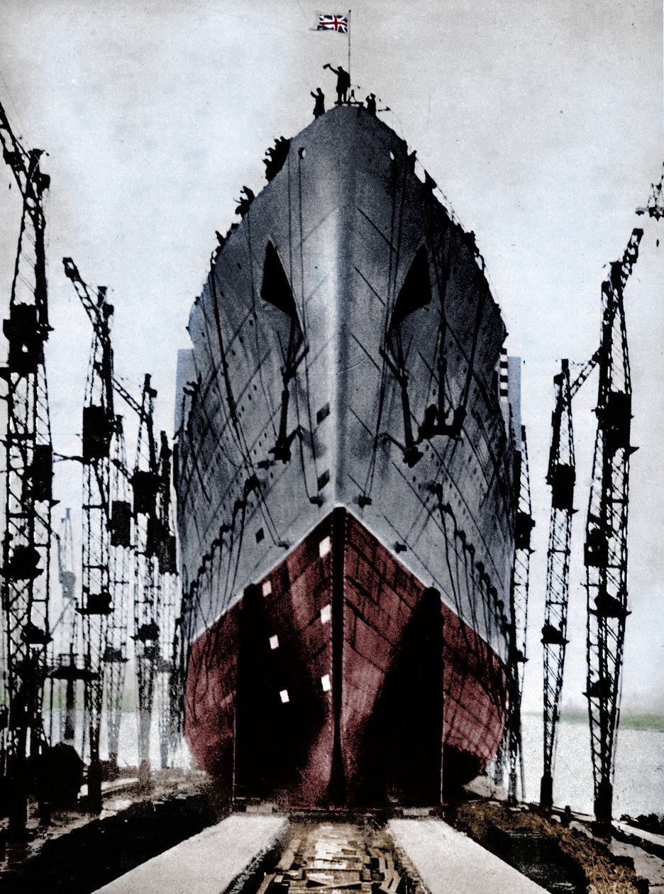 Lansering av Cunard-fartyget "Queen Mary", 1934 1935. av Unbekannt