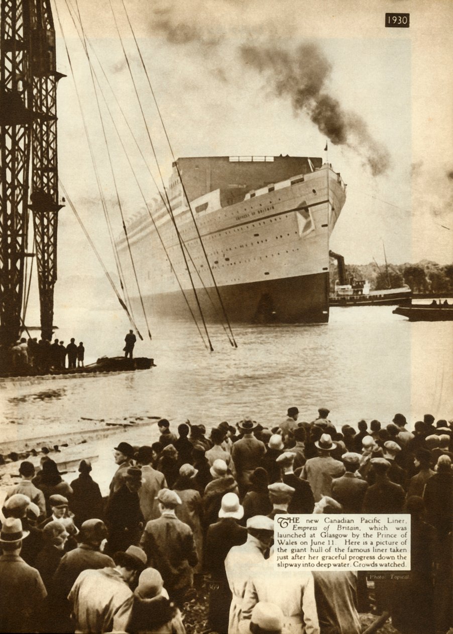Lanseringen av kejsarinnan av Storbritannien, Glasgow, 11 juni 1930, 1935. av Unbekannt