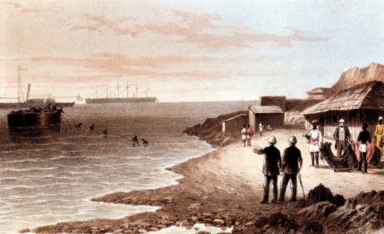 Utläggning av telegrafkabeln över Indiska oceanen mellan Bombay och Aden, 1870 av Unbekannt