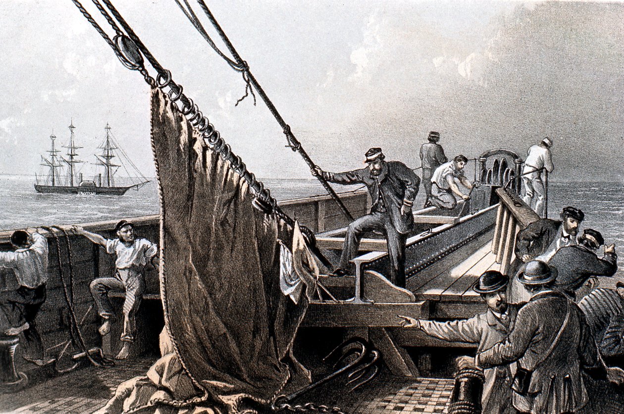 Att lägga den transatlantiska telegrafkabeln, 1865 1866 av Unbekannt