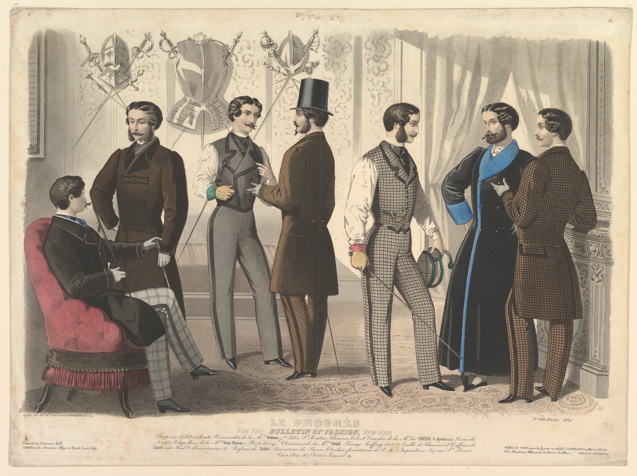 Le Progrès, för Bulletin of Fashion, New York, nr 110, från Modes de Paris, februari 1859. av Unbekannt