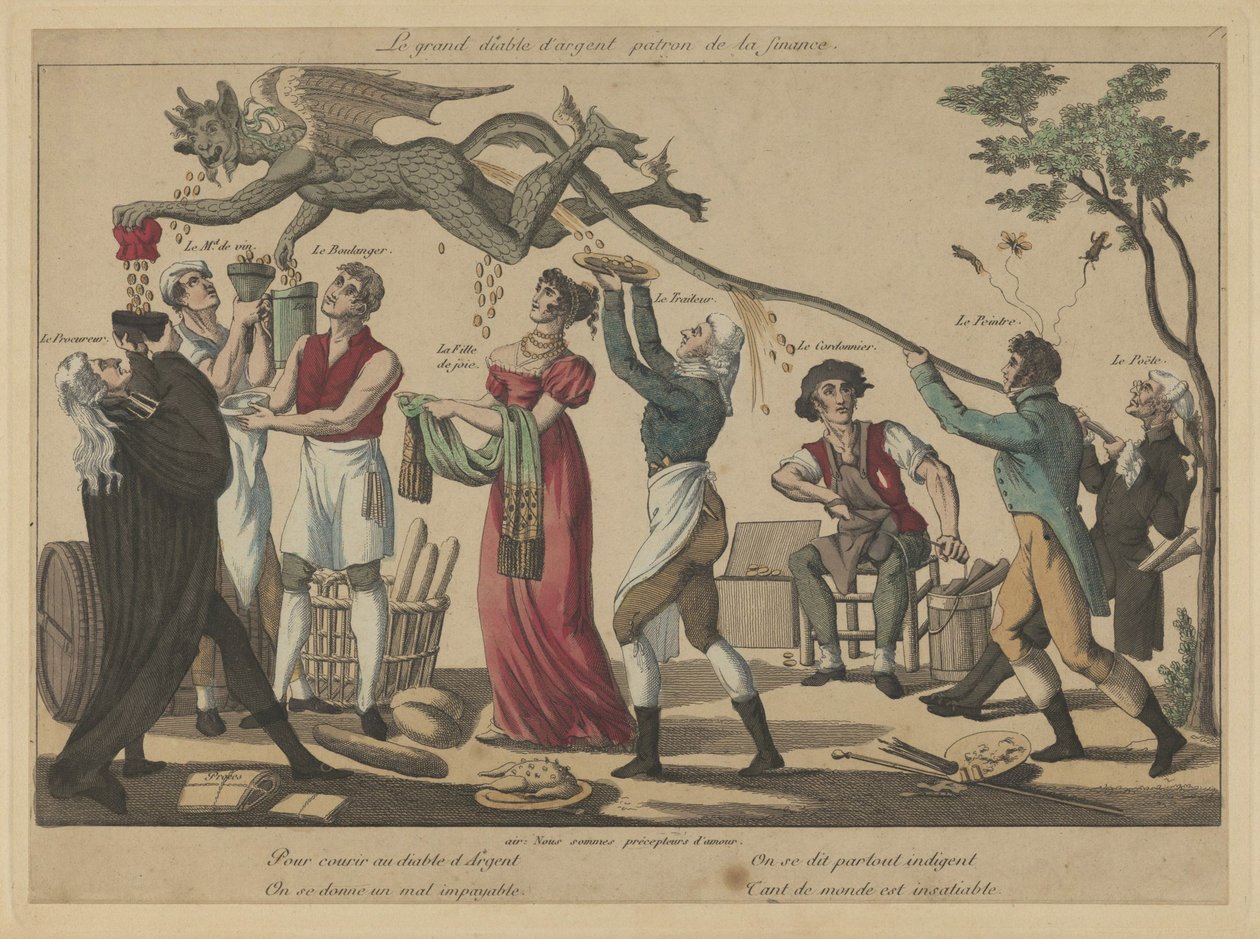 The Great Devil of Money, Finansbeskyddare, tidigt 1800-tal. av Unbekannt