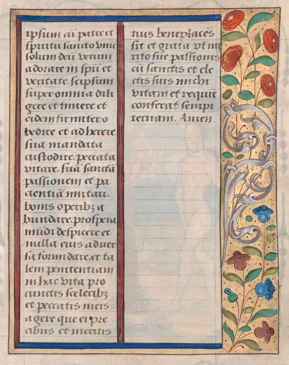 Blad från en timbok: Text med illustrerad kant ago, ca. 1510. av Unbekannt