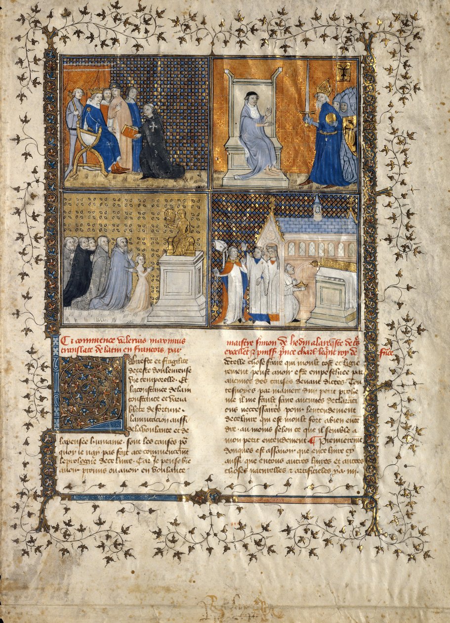 Blad från ett manuskript av Valerius Maximus, franska, ca. 1380-90. av Unbekannt