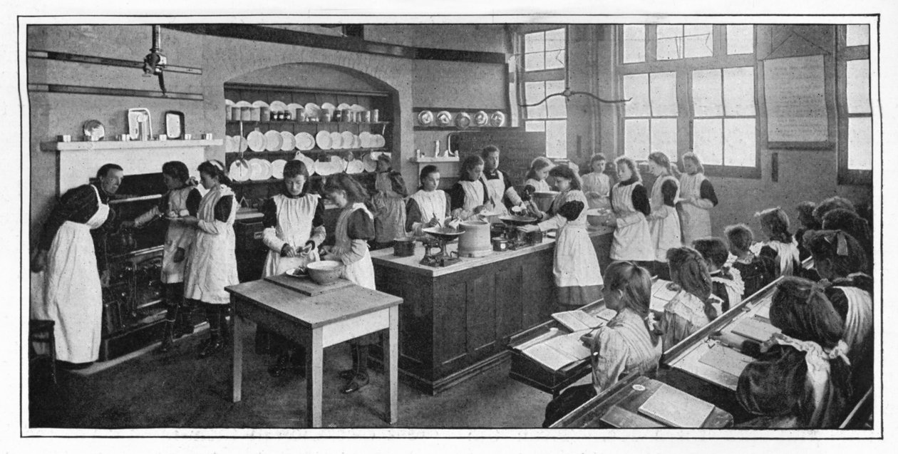 Att lära sig laga mat, London, c1900 1901 av Unbekannt