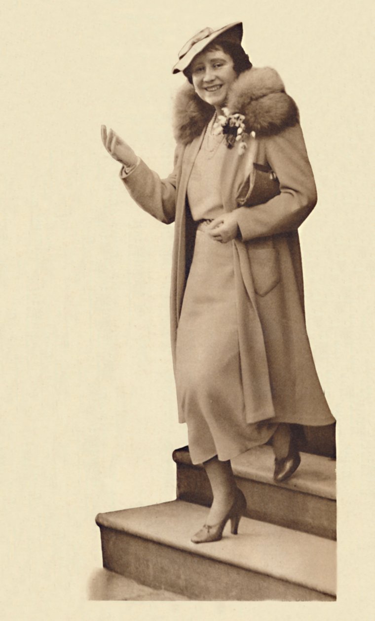 Lämnar nr 3 Belgrave Square, för dopet av prinsessan Alexandra 9 februari 1937 av Unbekannt