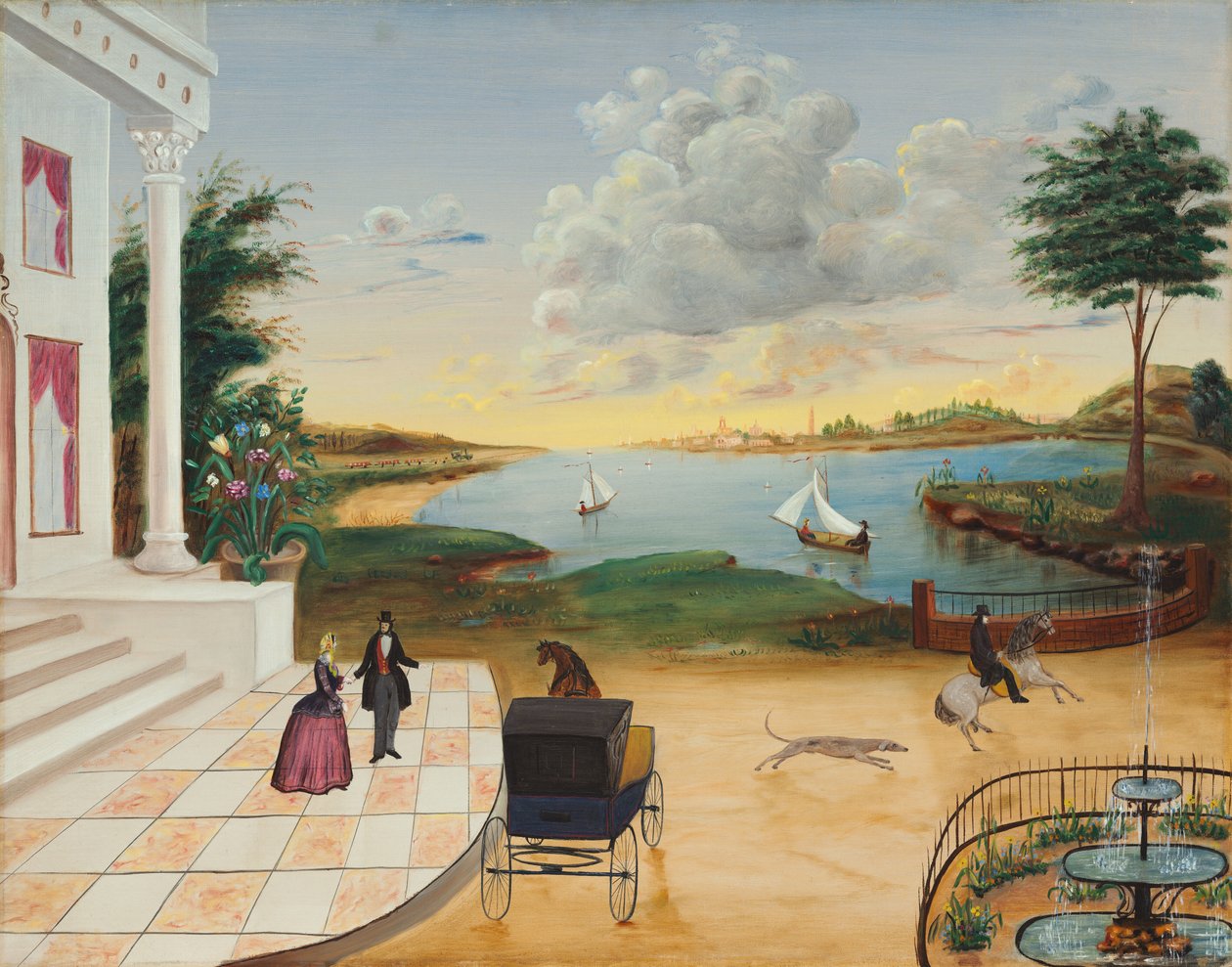 Lämnar herrgården, ca. 18501855. av Unbekannt